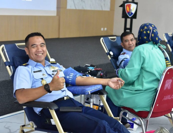 Peringati Hari Bakti TNI AU, Lanud ATS Gelar Donor Darah