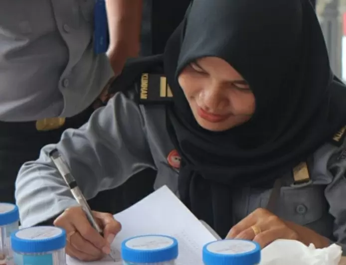 Rutan Kelas IIB Menggala Tes Urine Seluruh Pegawai