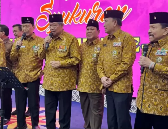 Momen Akrab Prabowo Nyanyi 'Manis dan Sayang' Bareng SBY, Agum Gumelar, Wiranto dan Sesepuh Purn TNI-Polri