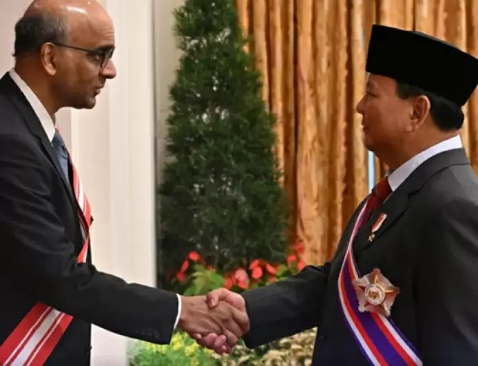Prabowo Subianto Raih Penghargaan Militer Tertinggi Darjah Utama Bakti Cemerlang dari Singapura