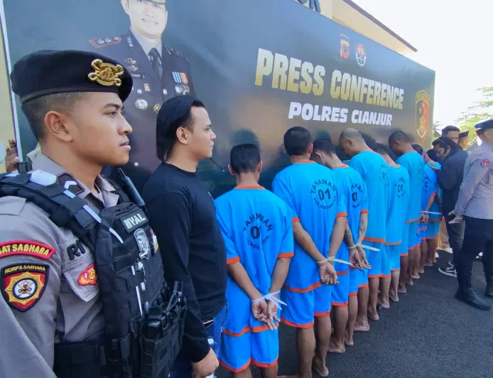9 Pelaku Ranmor Dibekuk Satreskrim Polres Cianjur dan 37 Unit Motor Diamankan