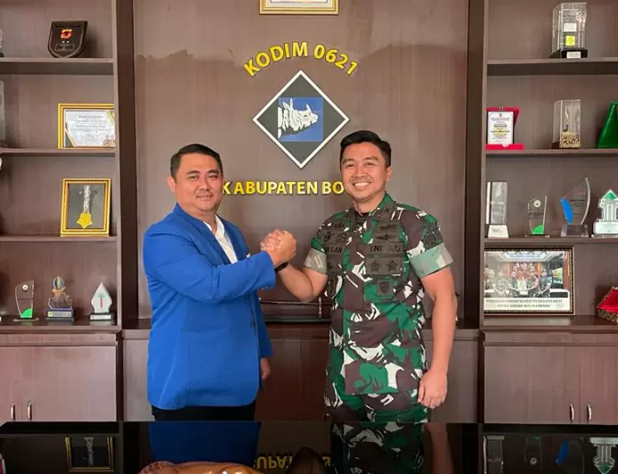 Sambangi Kodim 0621 Kabupaten Bogor, DPD KNPI Siap Jaga Kondusifitas
